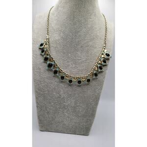Vintage Egyptian Revival Black Turquoise Necklace 17 In